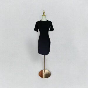 Womens Little Black Dress S Short-Sleeve Bodycon Cotton Casual Fitted T-Shirt